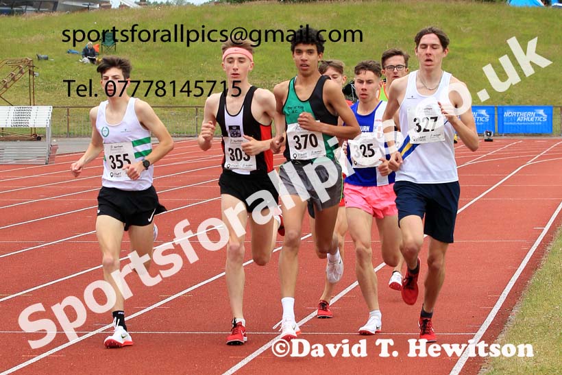 Mens under-20s 1500 metres, 2022 Northern Senior and Under-20 Champs., Wavertree Athletics Centre, Liverpool. Photo: David T. Hewitson/Sports for All Pics